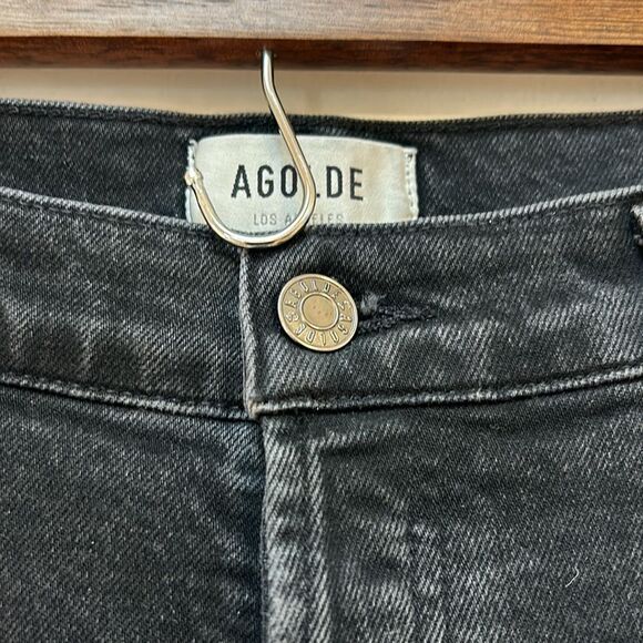 Agolde Nico High Rise Black Wash Slim Jeans - Picture 3 of 12